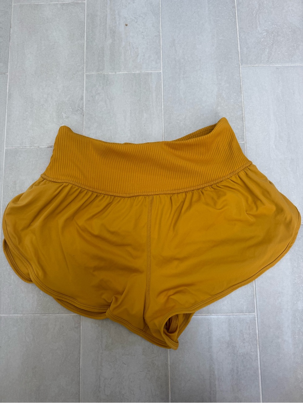 Free People Athletic Shorts in Mustard Yellow